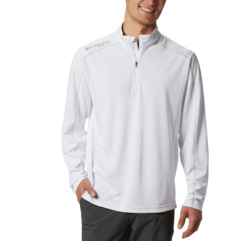 Columbia Muške Majice S Kapuljačom - PFG Low Drag 1/4 Zip Top Bijele | KPWH-71480